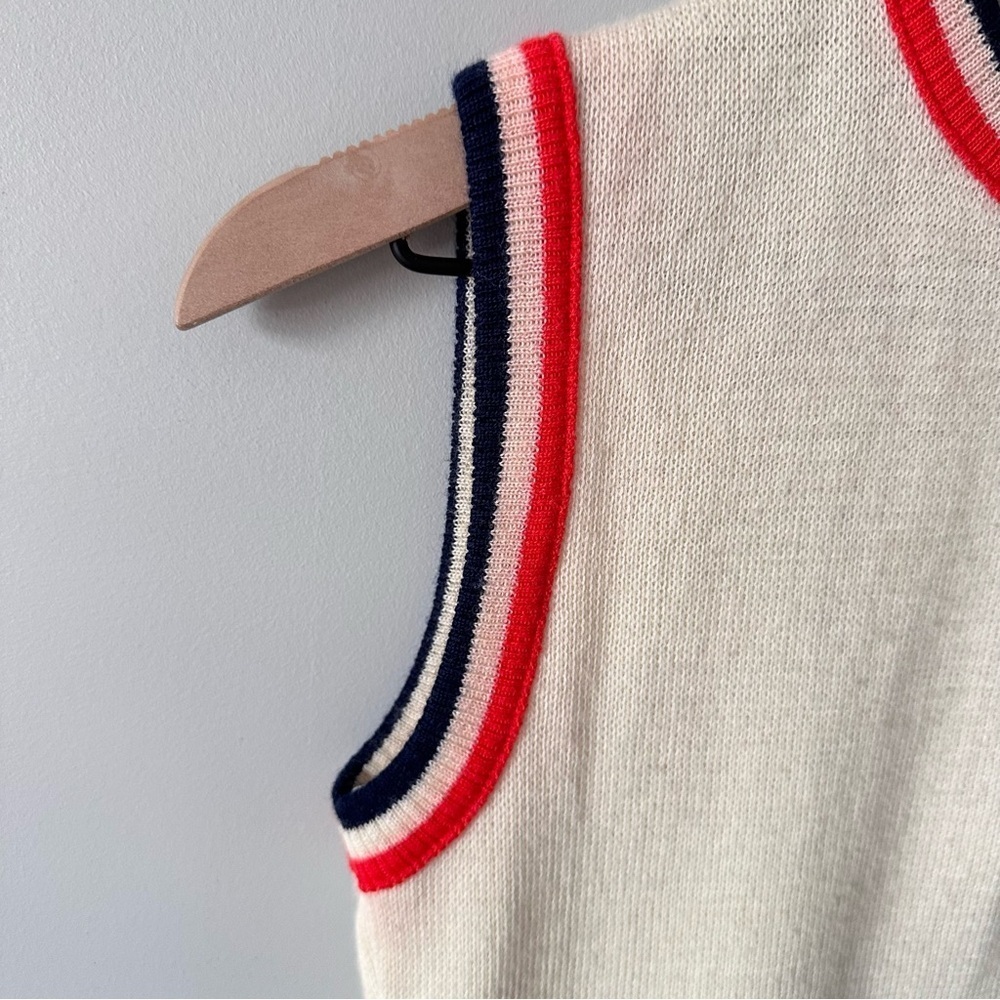 Vtg Jonathan Logan Wool Blend Nautical Sweater Vest Sz XS Coastal Grandma Preppy - Picture 4 of 15